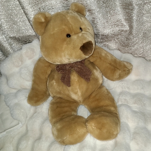 Tan and Brown vintage 1999 Stuffed Bear with Soft Plush Texture - Picture 1 of 11